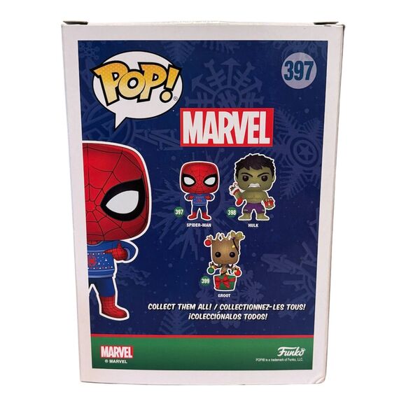 Funko POP! Marvel Spider-Man Ugly Christmas Sweater #397 Bobble-Head - In Box - Picture 3 of 6